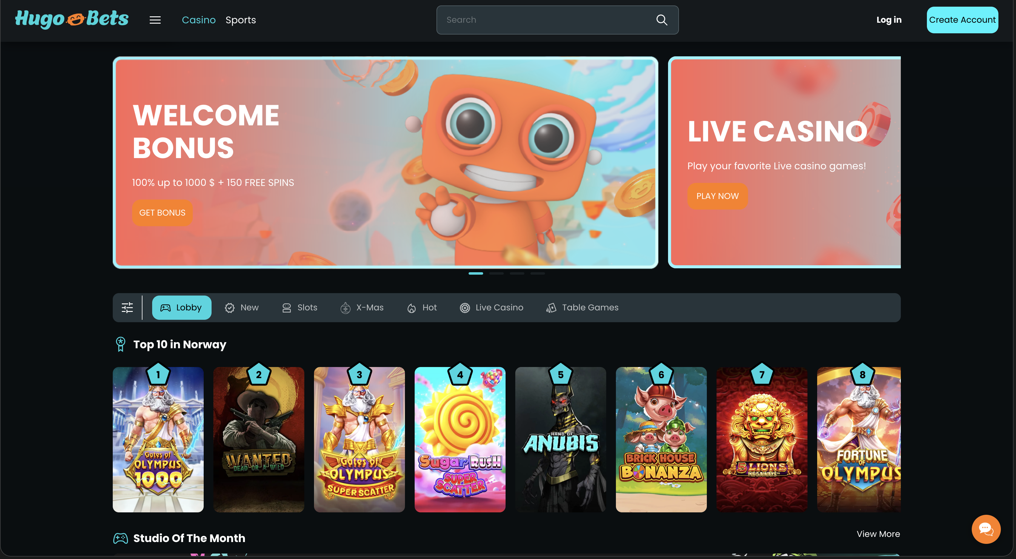 Capture écran HugoBets